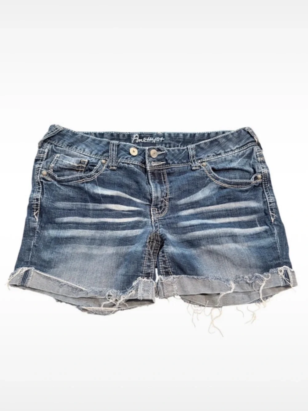 Amethyst Vintage Denim Jean Shorts Flap Pockets Size 11